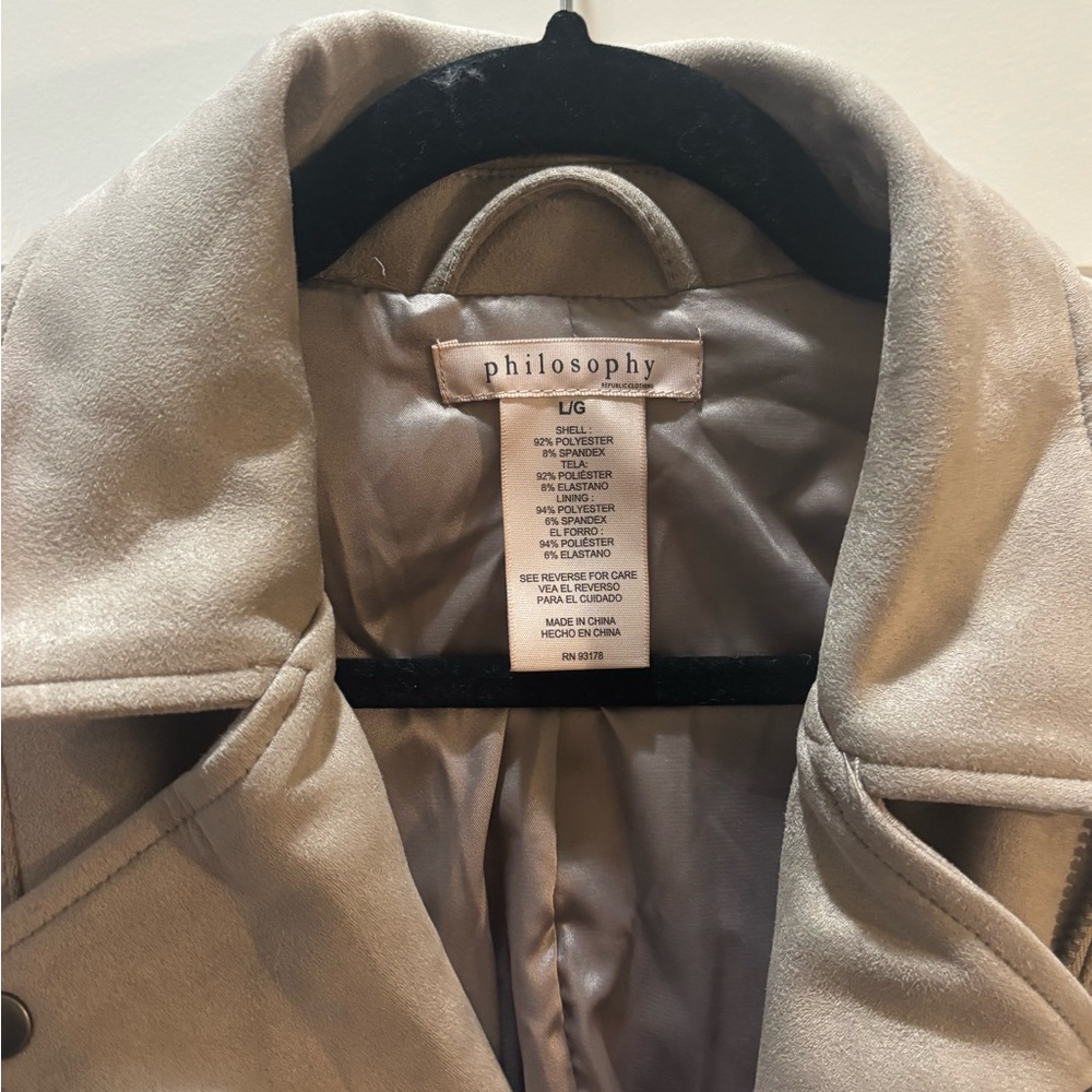 NWOT Faux Suede Motorcycle Jacket - Picture 4 of 6